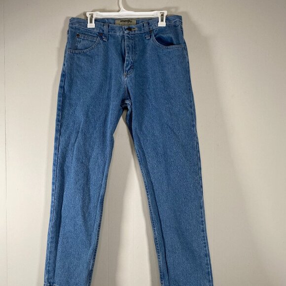 Wrangler Authentic Denim Jeans Men's 33 x 30 Mid Rise Blue Casual - Picture 1 of 15